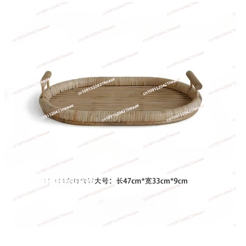 Rattan Tray Handle - ハンドル付きラタン製トレーに最適 - 手作りの織り装飾トレー（家庭＆キッチン用）