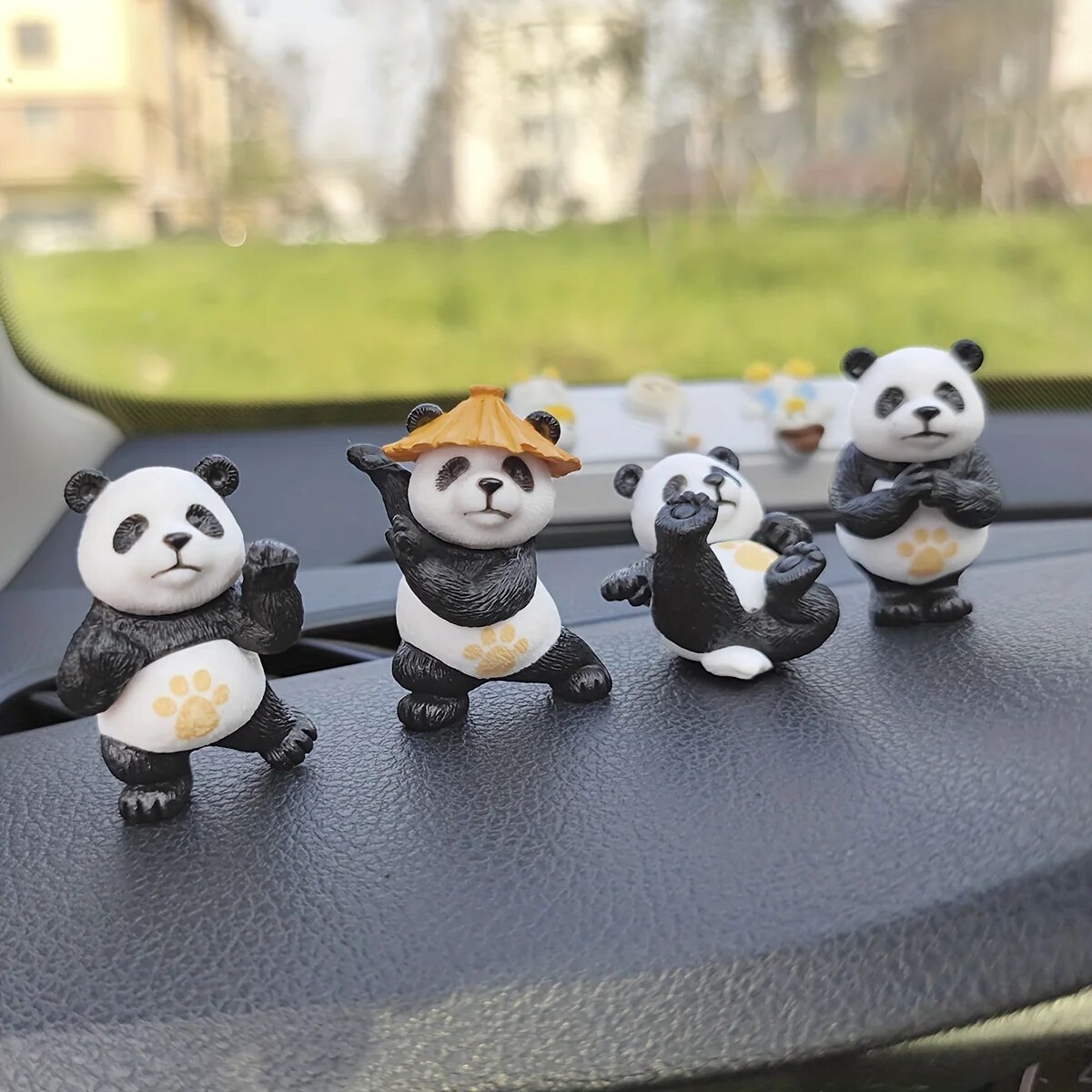 Interior Design Of House - 4 ピース/セットパンダデザイン車の装飾品車のセンターコンソールの装飾品オフィスデスクの装飾品小型車のインテリア装飾