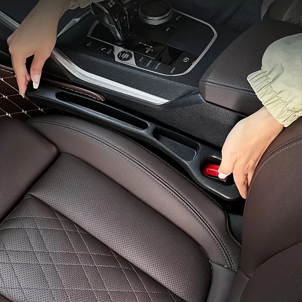 Interior Design Degree - 2個入り 車用シート隙間収納オーガナイザー、PU防水シート隙間プラグストリップ（2つの溝デザイン）、車内隙間収納用