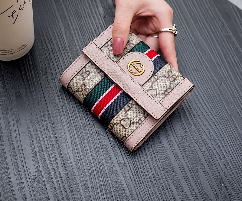 Interior Design News - 女性の新しい折りたたみ財布軽い高級デザイン本革財布ゼロ財布バックル三つ折りシンプルなデザイン