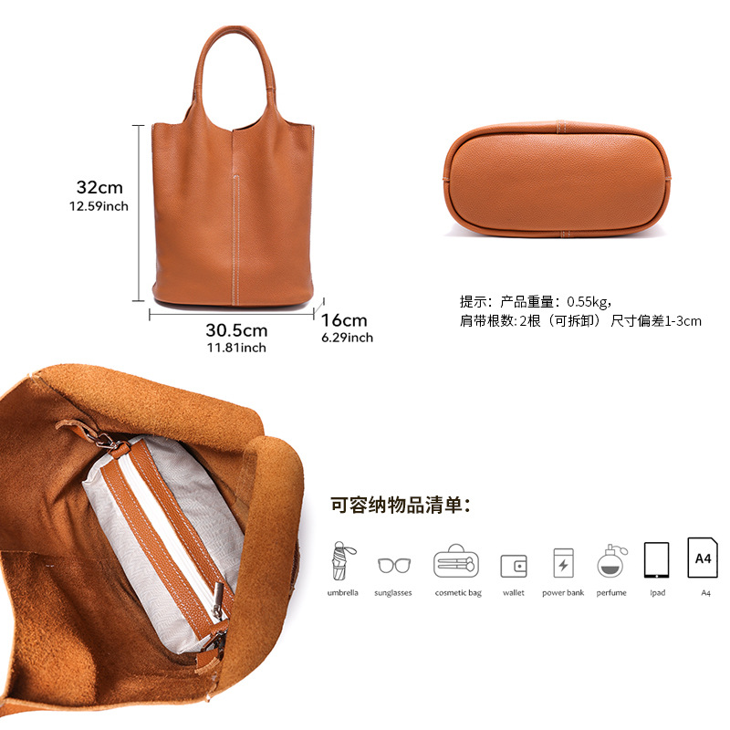 本物のグレードレザー女性の通勤用大型トートバッグレディースソ - Interior Design News のレビューと価格