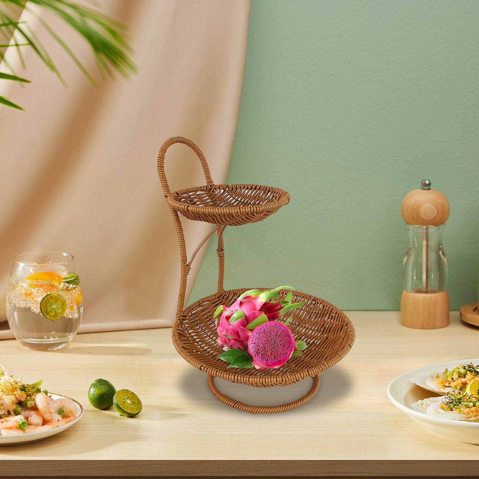 丸型フードサービングバスケット収納ラック 多用途 軽量 カウ - Rattan Tray Handle のレビューと価格