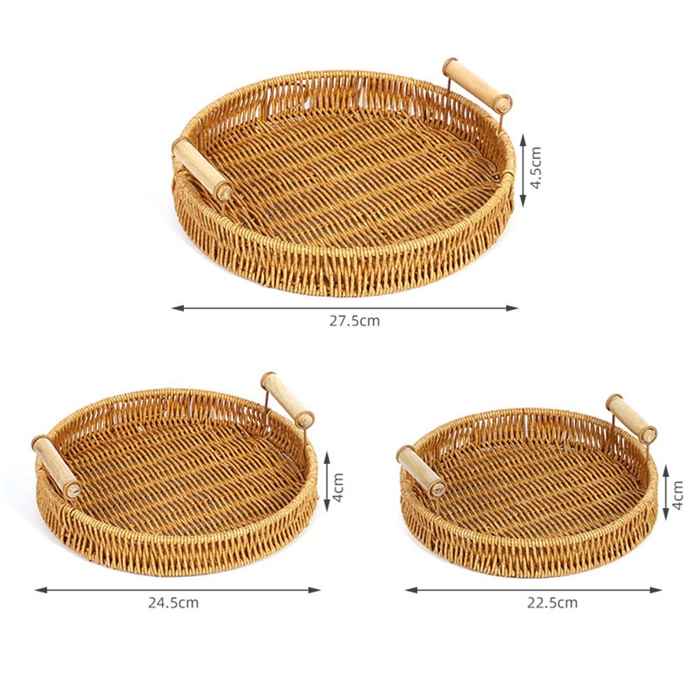 1 個朝食パン食品手織り籐バスケット果物野菜ケーキ籐ハンドル - Rattan Tray Handle のレビューと価格