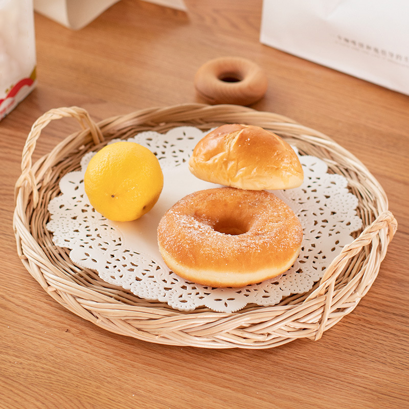 ハンドル付き手織り籐バスケット、vietnuwicker収納 - Rattan Tray Handle のレビューと価格