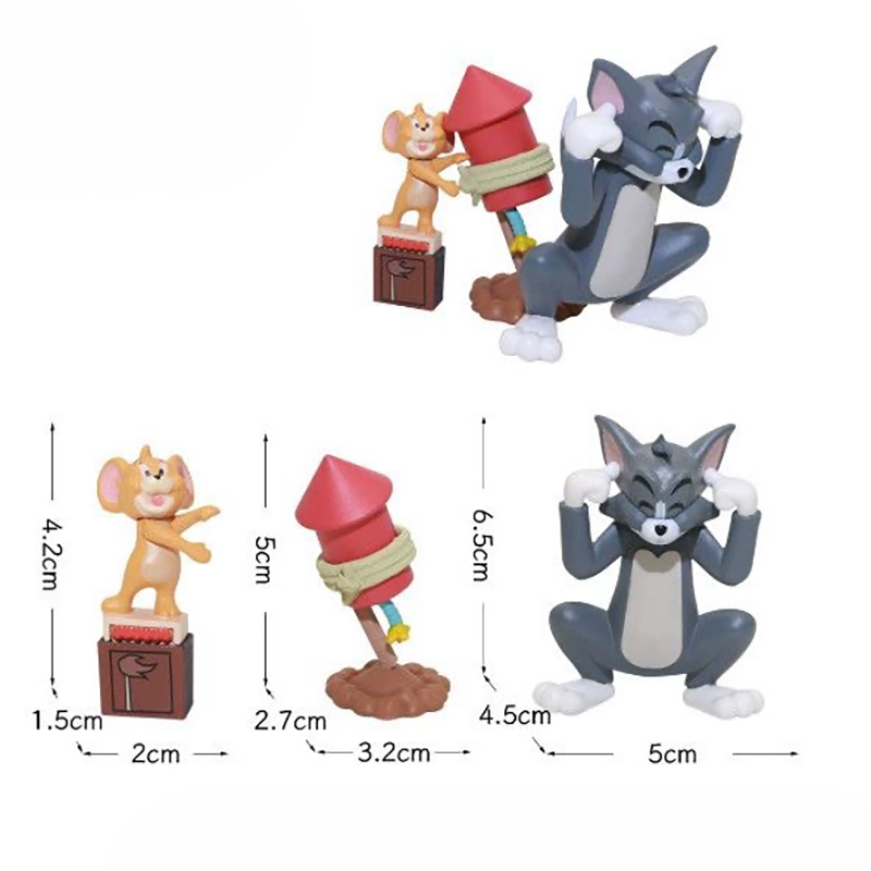かわいいトムとジェリーのミニフィギュアオーナメント、漫画風樹 - Interior Design Mockup のレビューと価格