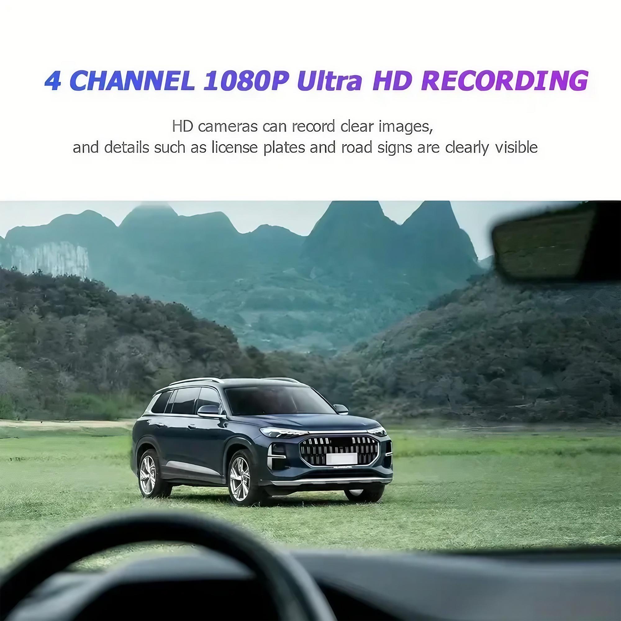 4レンズダッシュカム 1080PフルHD 360度ビュー 車 - Interior Design Degree のレビューと価格