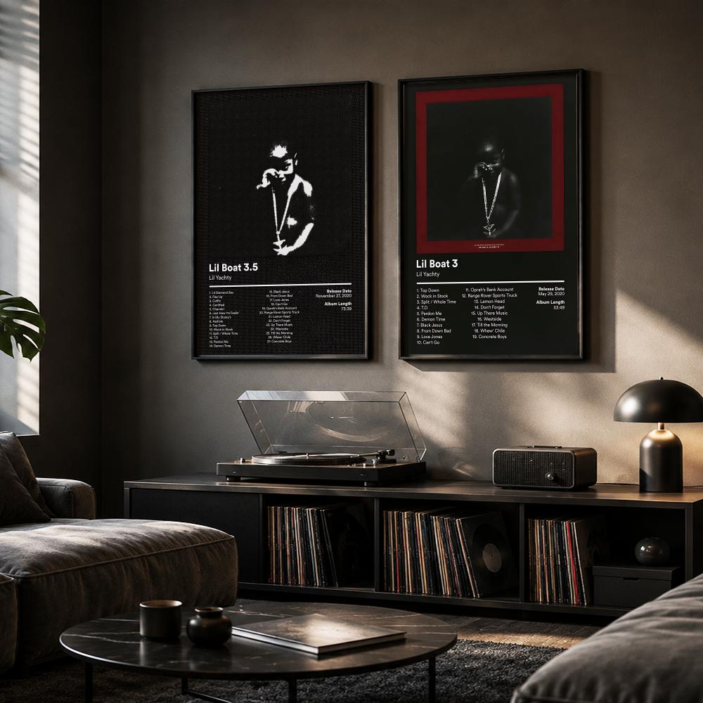 リル・Y・ヤッチティ ラップアルバム絵画書道キャンバスポスタ - Interior Design Poster のレビューと価格