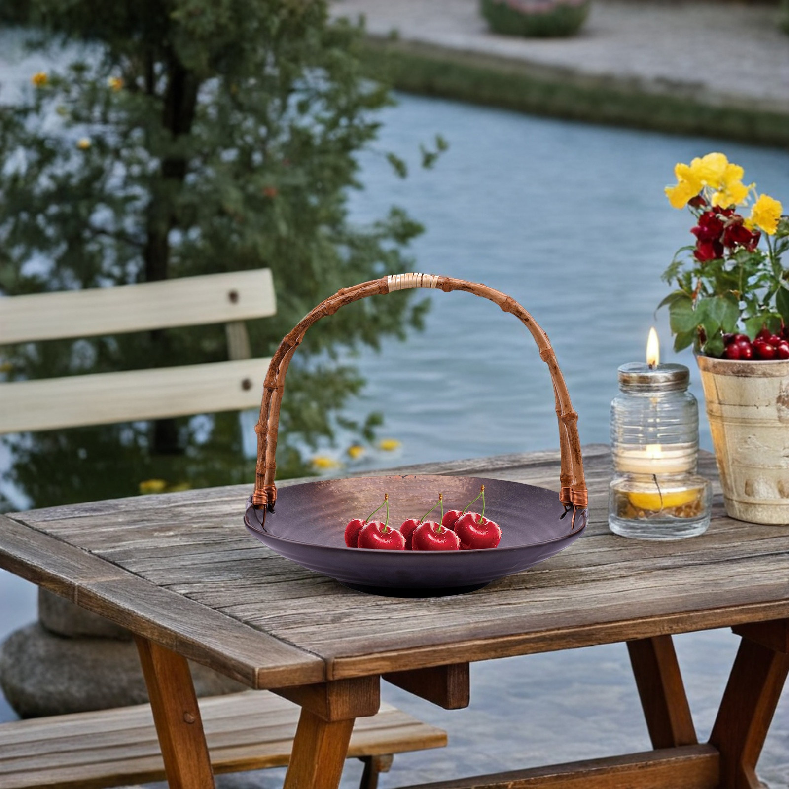 籐製サービングトレイハンドル手編み交換用寿司皿フルーツボウル - Rattan Tray Handle のレビューと価格